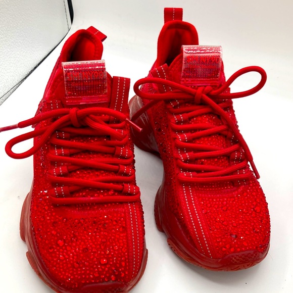 Steve Madden | Shoes | Beautiful Steve Madden Red Rhinestone Sneakers ...